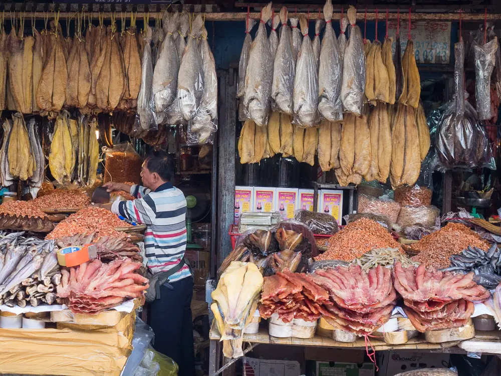 dried fish in a Cambodian Market