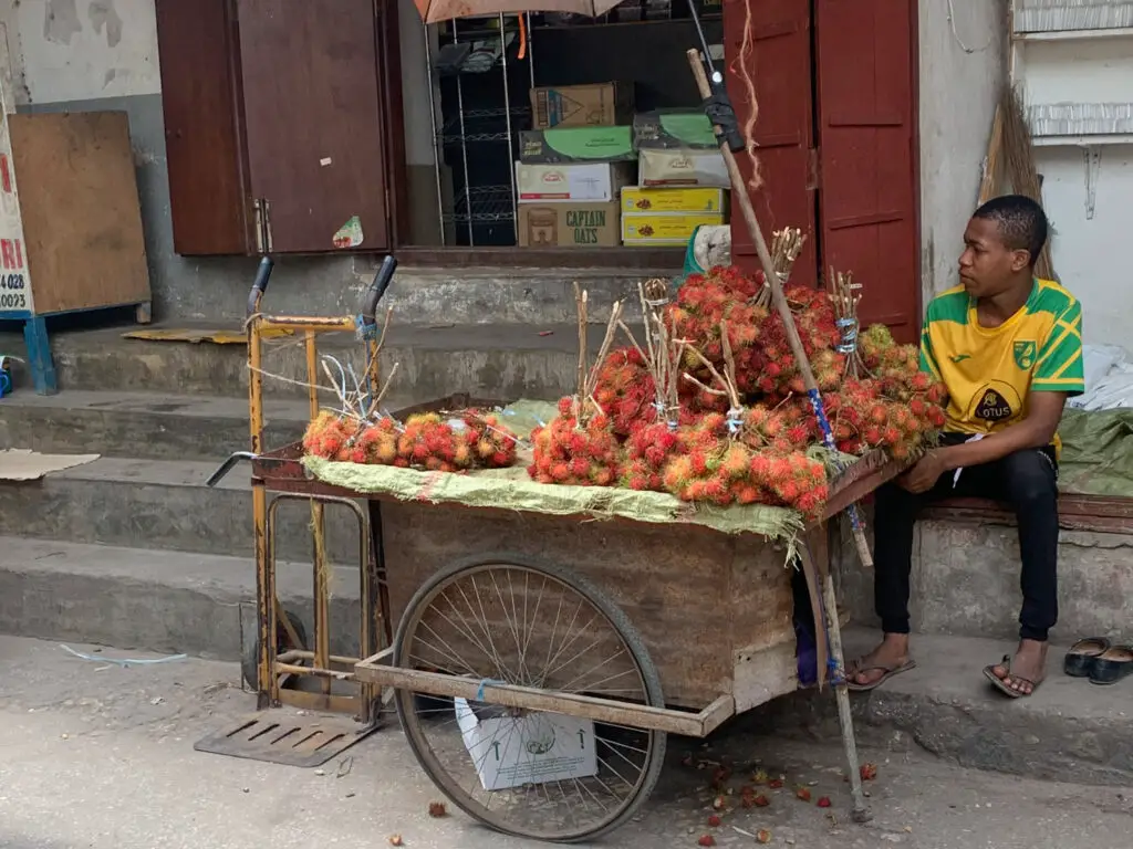 Rambutan Vendor in Zanzibar