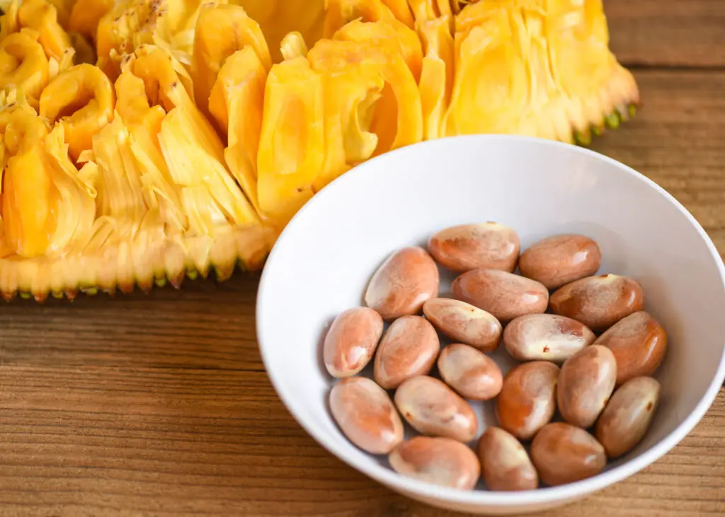 bowl of jackfruit seeds