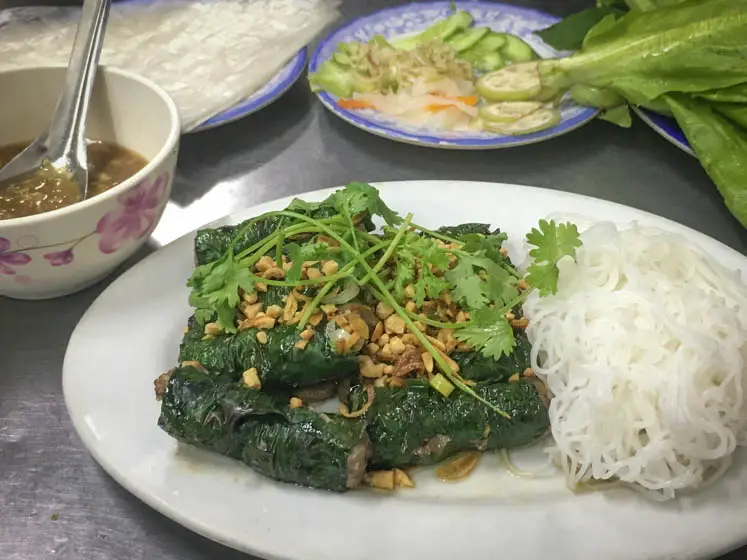 Vietnamese food favourite dish is Bo La Lot 