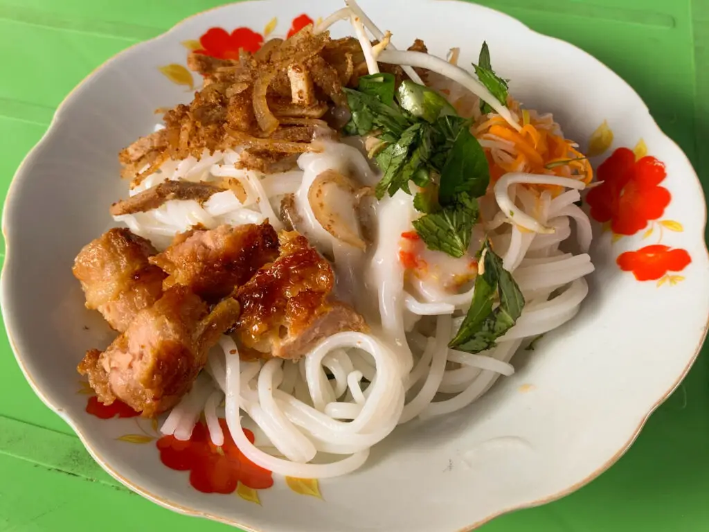 Banh Tam Bi is a specialty of the Mekong Delta and a favourite Vietnamese Food